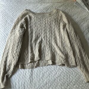 Cream semi-cropped sweater- Hippie Rose- size medium